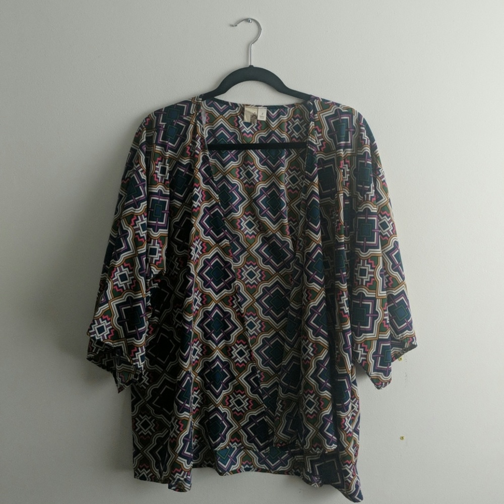 Patterned Kimono Style Camisole Top
